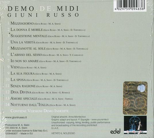 Demo.de.midi - CD Audio di Giuni Russo - 2