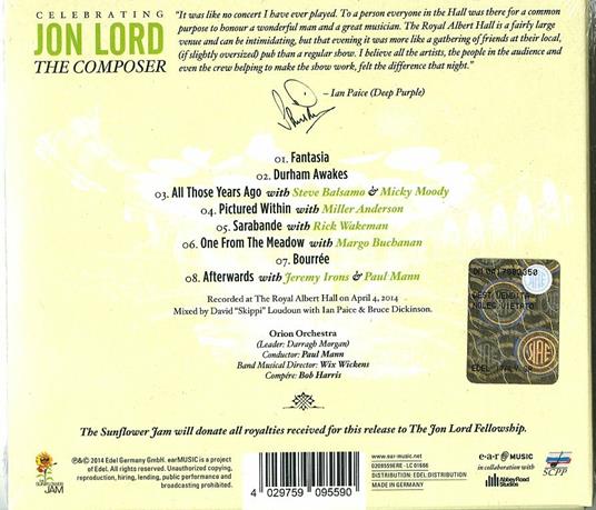 Celebrating John Lord. The Composer - CD Audio di Jon Lord,Paul Mann,Orion Orchestra - 2