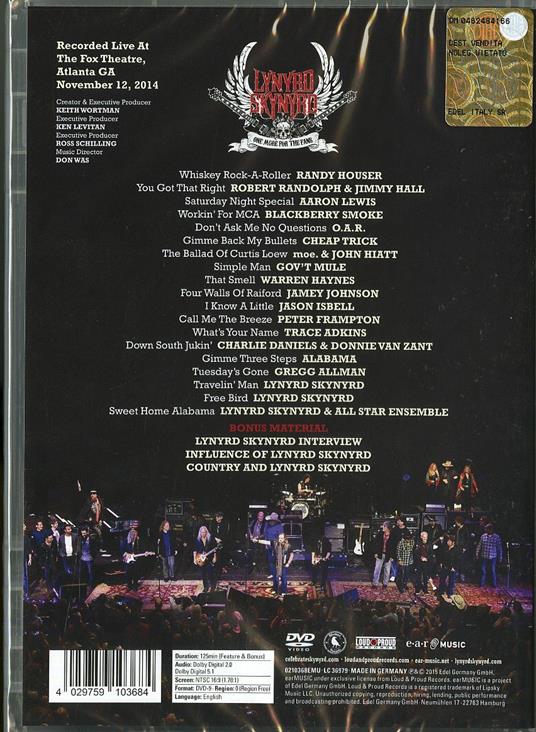 Lynyrd Skynyrd. One More for the Fans (2 DVD) - DVD di Lynyrd Skynyrd - 2