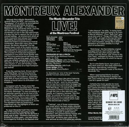 Live! at the Montreux Festival - Vinile LP di Monty Alexander - 2