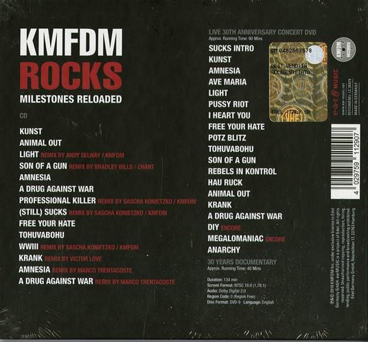 Rocks-Milestones Reloaded - CD Audio + DVD di KMFDM - 2