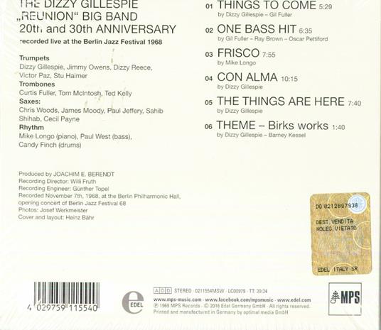 20th & 30th Anniversary - CD Audio di Dizzy Gillespie - 2