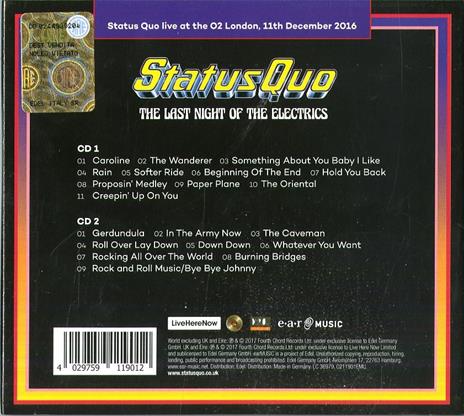 The Last Night of the Electrics (Digipack) - CD Audio di Status Quo - 2