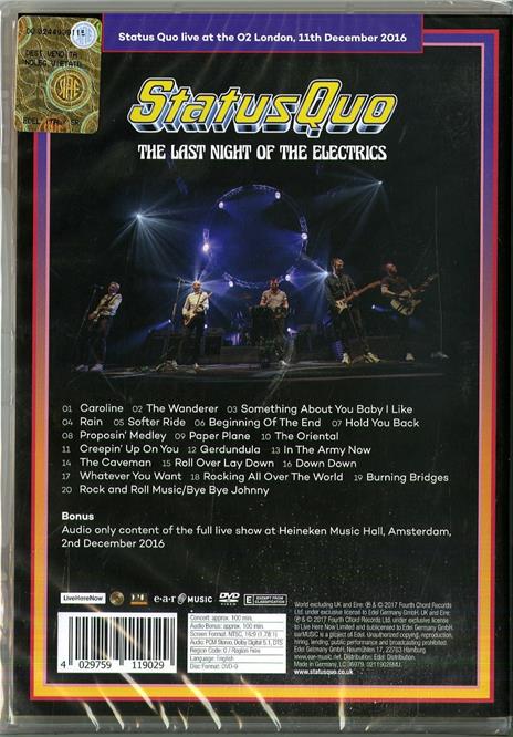 The Last Night of the Electrics (DVD) - DVD di Status Quo - 2