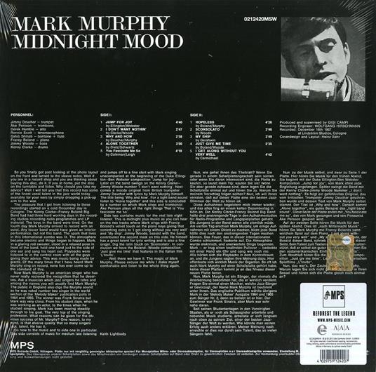 Midnight Mood (Audiophile Vinyl) - Vinile LP di Mark Murphy - 2
