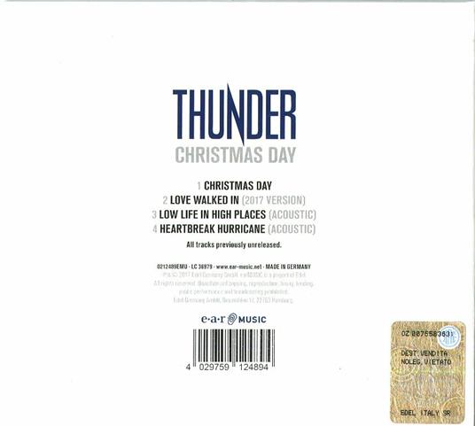 Christmas Day (Single) - CD Audio Singolo di Thunder - 2