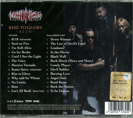 Rise to Glory - CD Audio di Loudness - 2