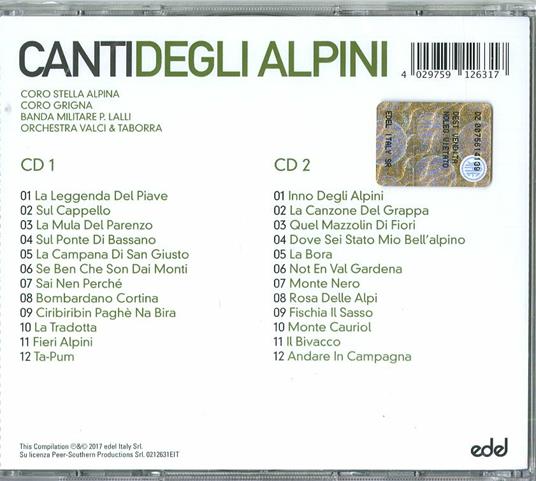 Il meglio dei canti degli Alpini - CD Audio - 2