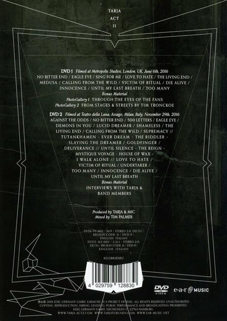 Act II (2 DVD) - DVD di Tarja - 2