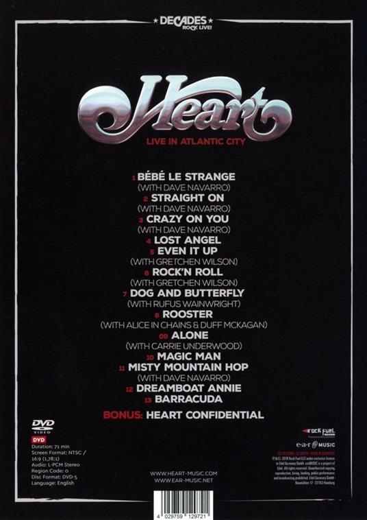 Live in Atlantic City (DVD) - DVD di Heart - 2