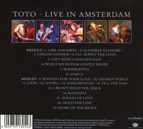 Live in Amsterdam (Limited 25th Anniversary Edition) - CD Audio di Toto - 2