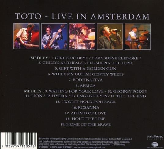 Live In Amsterdam Limited 25th Anniversary Edition Toto Cd Ibs