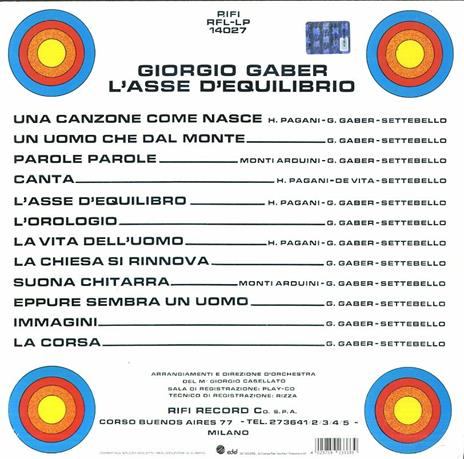 L'asse di equilibro (180 gr. Orange Vinyl Limited Edition) - Vinile LP di Giorgio Gaber - 2