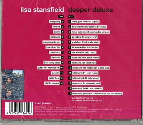 Deeper (Deluxe Edition) - CD Audio di Lisa Stansfield - 2