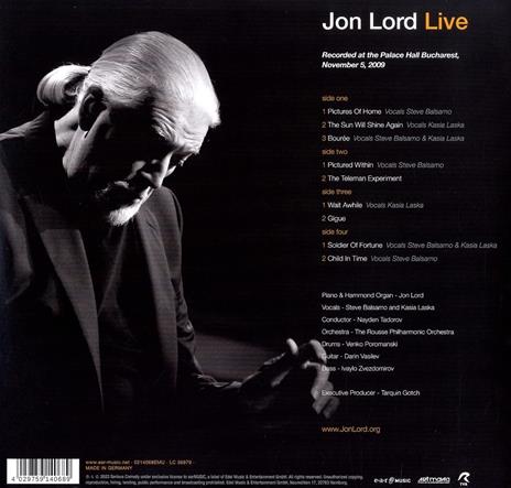 Jon Lord. Live - Vinile LP di Jon Lord - 2