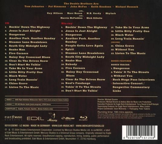 Live at Wolf Trap (CD + Blu-ray) - CD Audio + Blu-ray di Doobie Brothers - 2