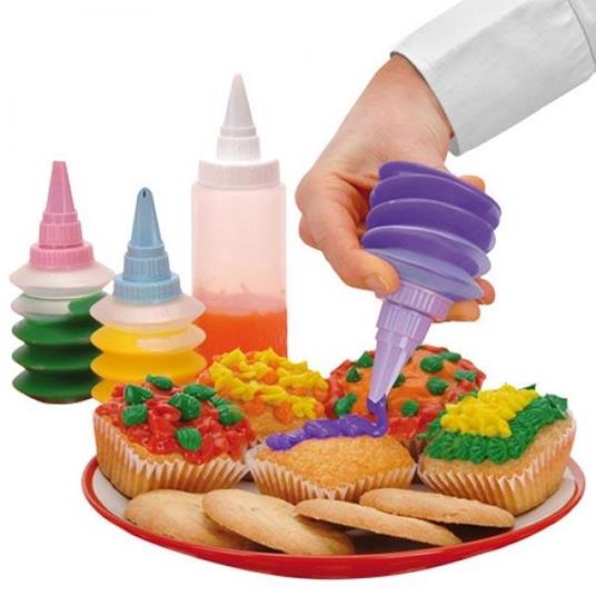 Bottiglietta In Plastica Per Pasticceria Con Beccuccio Dosatore Decora Cupcake