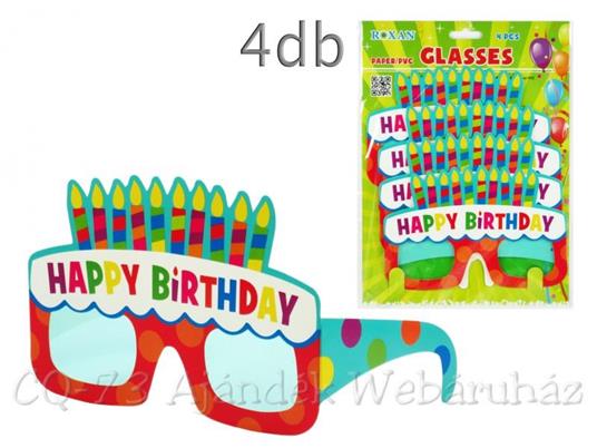 Set 4 Pezzi Occhiali Di Carta Buon Compleanno Happy Birthday Addobbi Party  - LGVShopping - Idee regalo