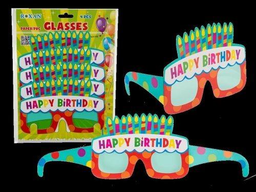 Set 4 Pezzi Occhiali Di Carta Buon Compleanno Happy Birthday Addobbi Party  - LGVShopping - Idee regalo