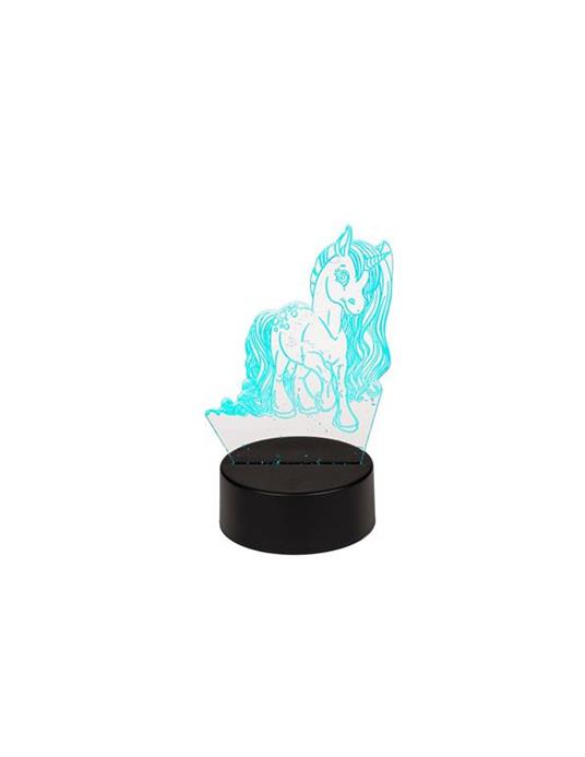 Mini Lampada Unicorno 3D 17 cm