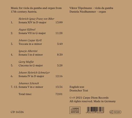 Harmonice Mundi. Musica per viola da gamba e organo - CD Audio di Daniela Niedhammer,Viktor Töpelmann - 2
