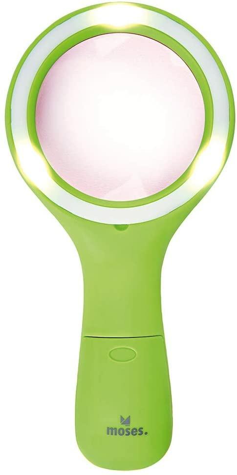 Moses 16124 Krabbelkäfer - Lente d'ingrandimento con luce, per bambini dai 3 anni in su, con 3 LED, colore: rosso e verde - 2