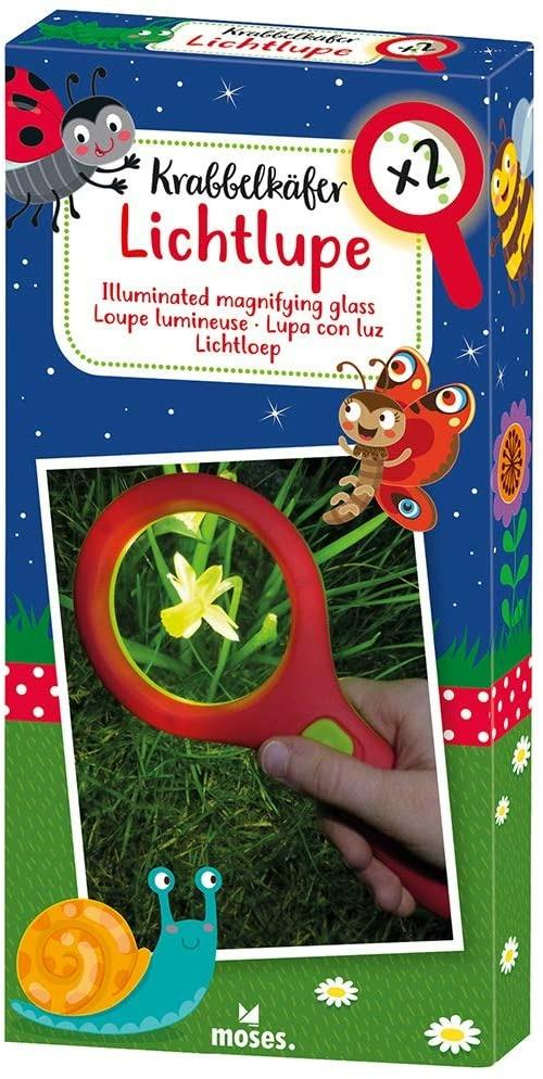 Moses 16124 Krabbelkäfer - Lente d'ingrandimento con luce, per bambini dai 3 anni in su, con 3 LED, colore: rosso e verde - 4
