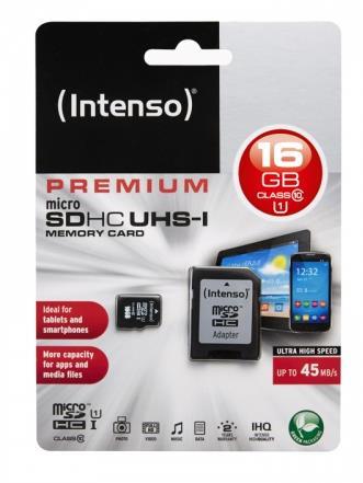 Intenso 16GB microSDHC memoria flash Classe 10 UHS-I - 2