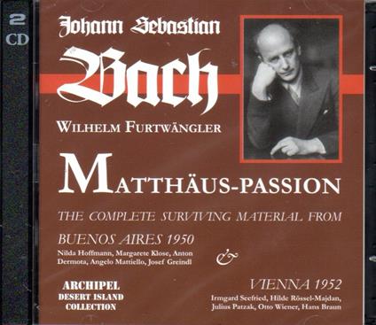 Matthaus Passion - CD Audio di Johann Sebastian Bach