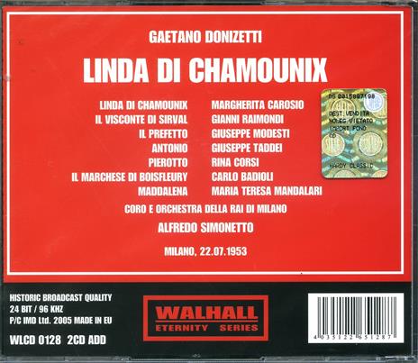 Linda Di Chamonix -1953- - CD Audio di Gaetano Donizetti - 2