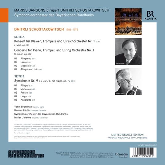 Konzert für Klavier, Trompete und Streichorchester - Vinile LP di Dmitri Shostakovich,Mariss Jansons - 2