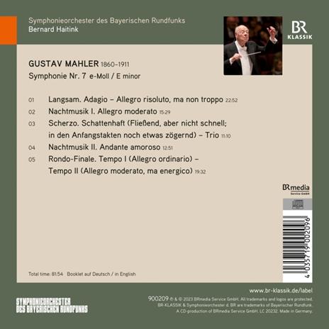 Symphony No. 7 In E Minor - CD Audio di Gustav Mahler,Bernard Haitink - 2