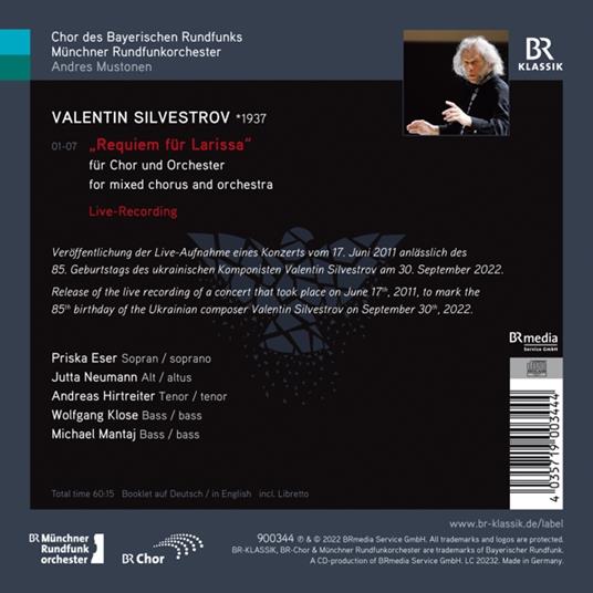 Requiem For Larissa - CD Audio di Valentin Silvestrov - 2