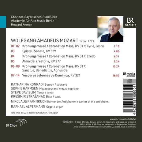 Kronungsmesse Kv317 - CD Audio di Wolfgang Amadeus Mozart,Howard Arman - 2