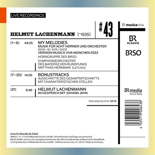 My Melodies Vol.43 - CD Audio di Helmut Lachenmann - 2