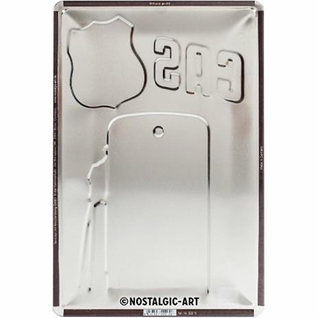 Cartello Tin Sign 20 x 30cm Route 66 Gas Station, 30x0x20 cm - 2