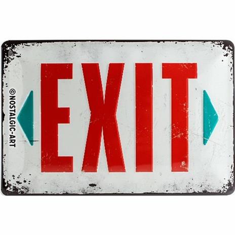 Cartello Tin Sign 20 x 30cm Exit, 30x0x20 cm