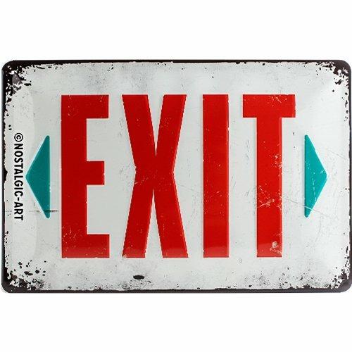 Cartello Tin Sign 20 x 30cm Exit, 30x0x20 cm