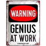 Cartello Tin Sign 30 x 40cm Genius at Work, 40x0x30 cm