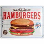 Cartello Tin Sign 30 x 40cm Hamburgers, 40x0x30 cm