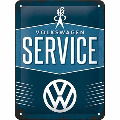 Cartello Tin Sign 15 x 20cm VW Service, 20x0x15 cm