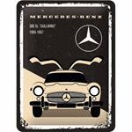 Cartello Tin Sign 15 x 20 cm Mercedes-Benz - 300 SL Beige