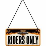 Cartello Hanging Sign Harley-Davidson - Riders Only, 20x0x10 cm