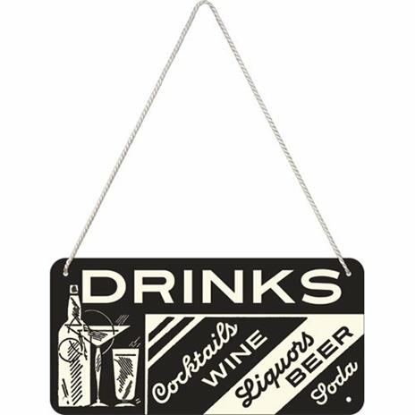 Cartello Hanging Sign Drinks, 20x0x10 cm