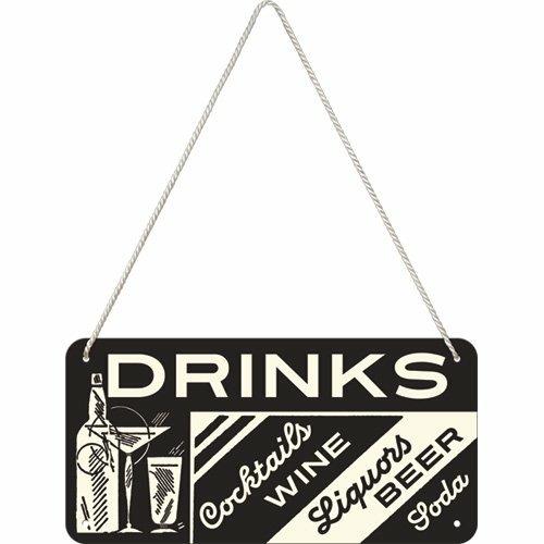 Cartello Hanging Sign Drinks, 20x0x10 cm
