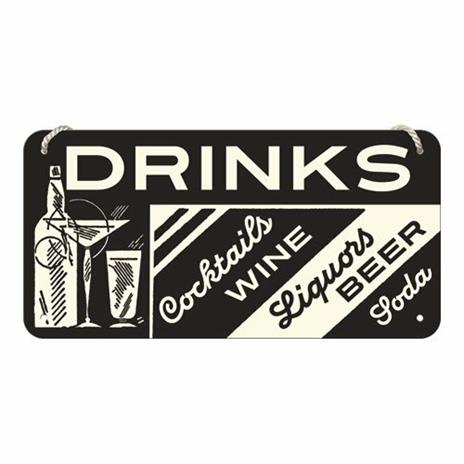Cartello Hanging Sign Drinks, 20x0x10 cm - 2