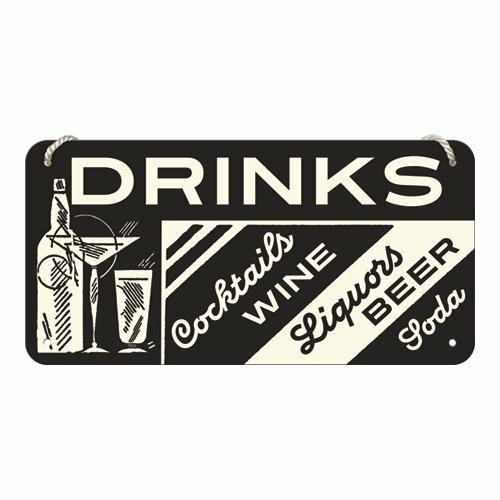 Cartello Hanging Sign Drinks, 20x0x10 cm - 2