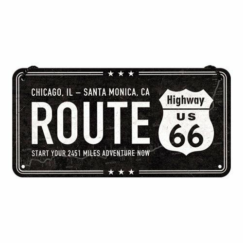 Cartello Hanging Sign Highway 66 Black - 2