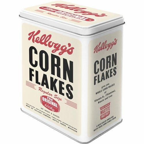 Scatola L Tin Box L Kellogg's Corn Flakes Retro Package, 14x20x10 cm