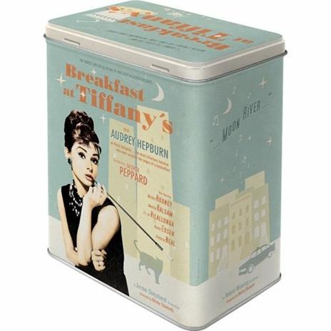 Scatola L Tin Box L Breakfast at Tiffany's Blue, 14x20x10 cm - 2